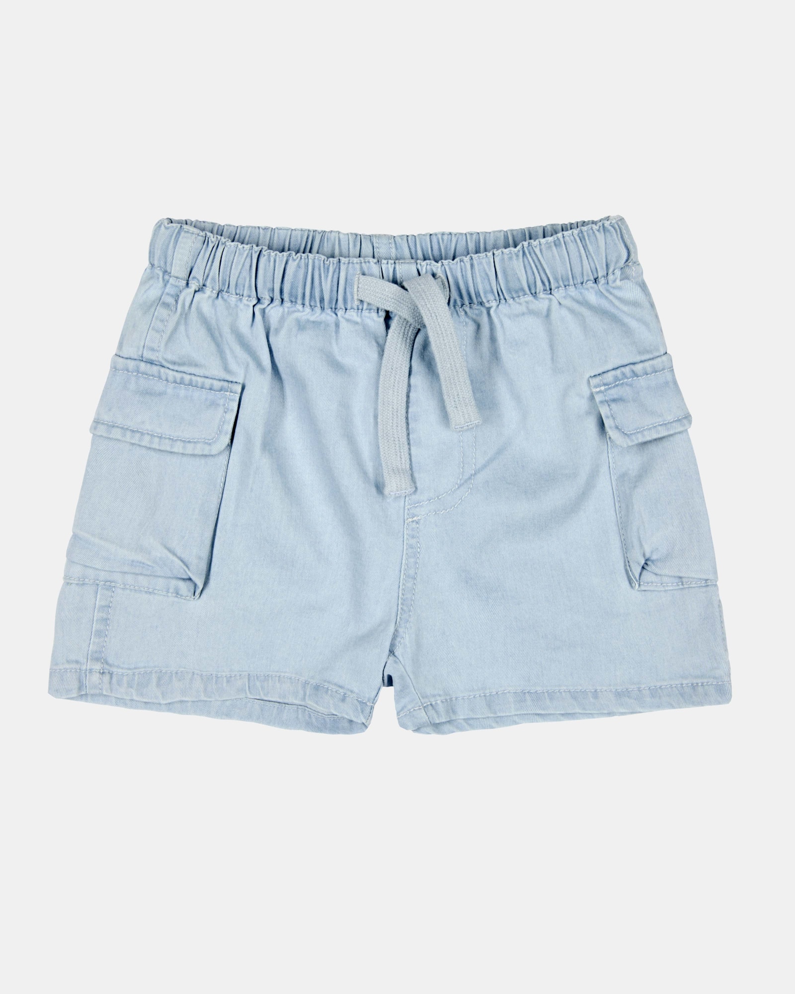 Baby Shorts Denim | Blue Solid | 100% Cotton | Toshi